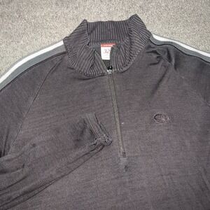 Icebreaker Sport 320 Merino 1/4 Zip Pullover Men XL Charcoal Thumbholes
